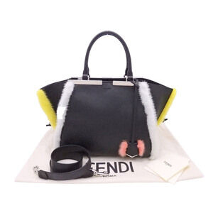 Fendi Trois Jours bag black multicolored leather fur Handbag shoulder